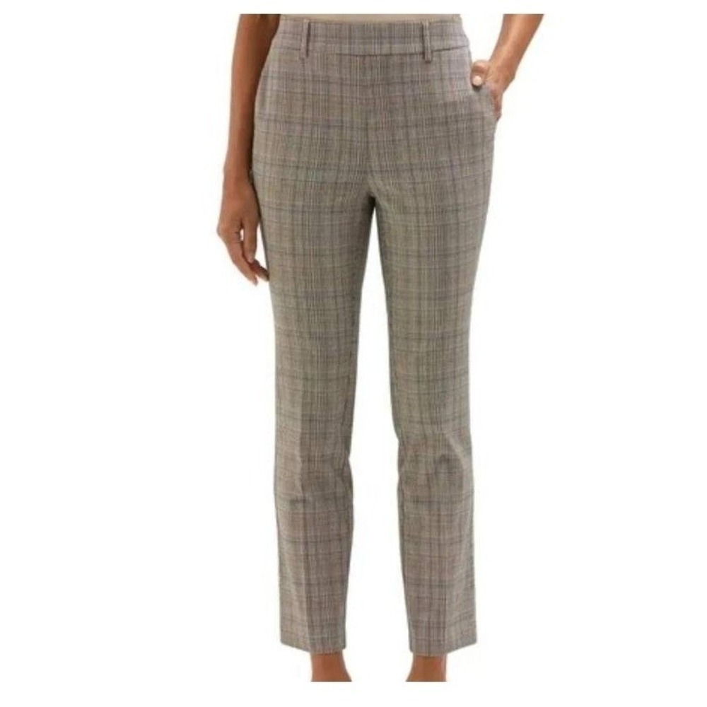 Rafaella Womens‎ Plaid Ankle Pants Stretch Tailored Work Career Gray Size 18